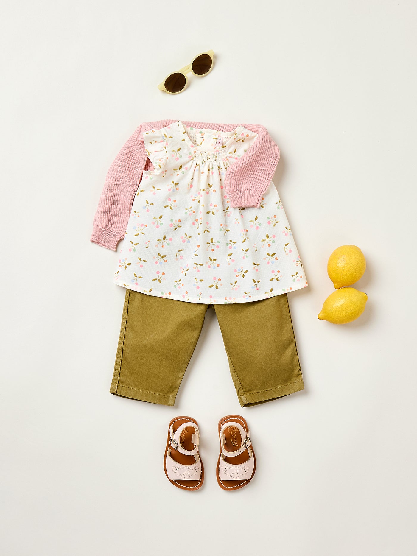 Look bébé fille Eté 2025 - Blouse à imprimé cerises
