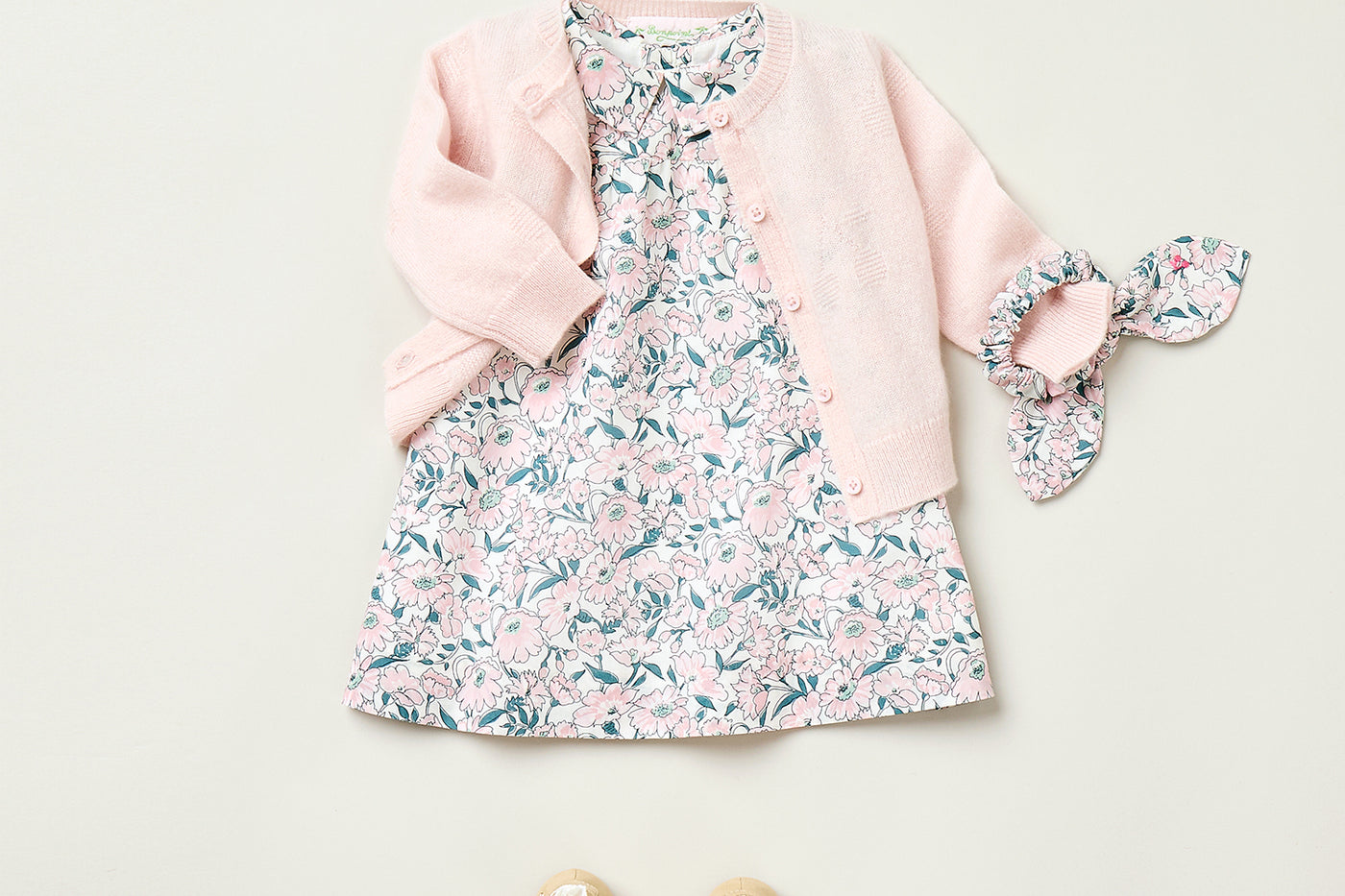 Summer 2025 Baby girl's look -  Liberty dress with shirt collar