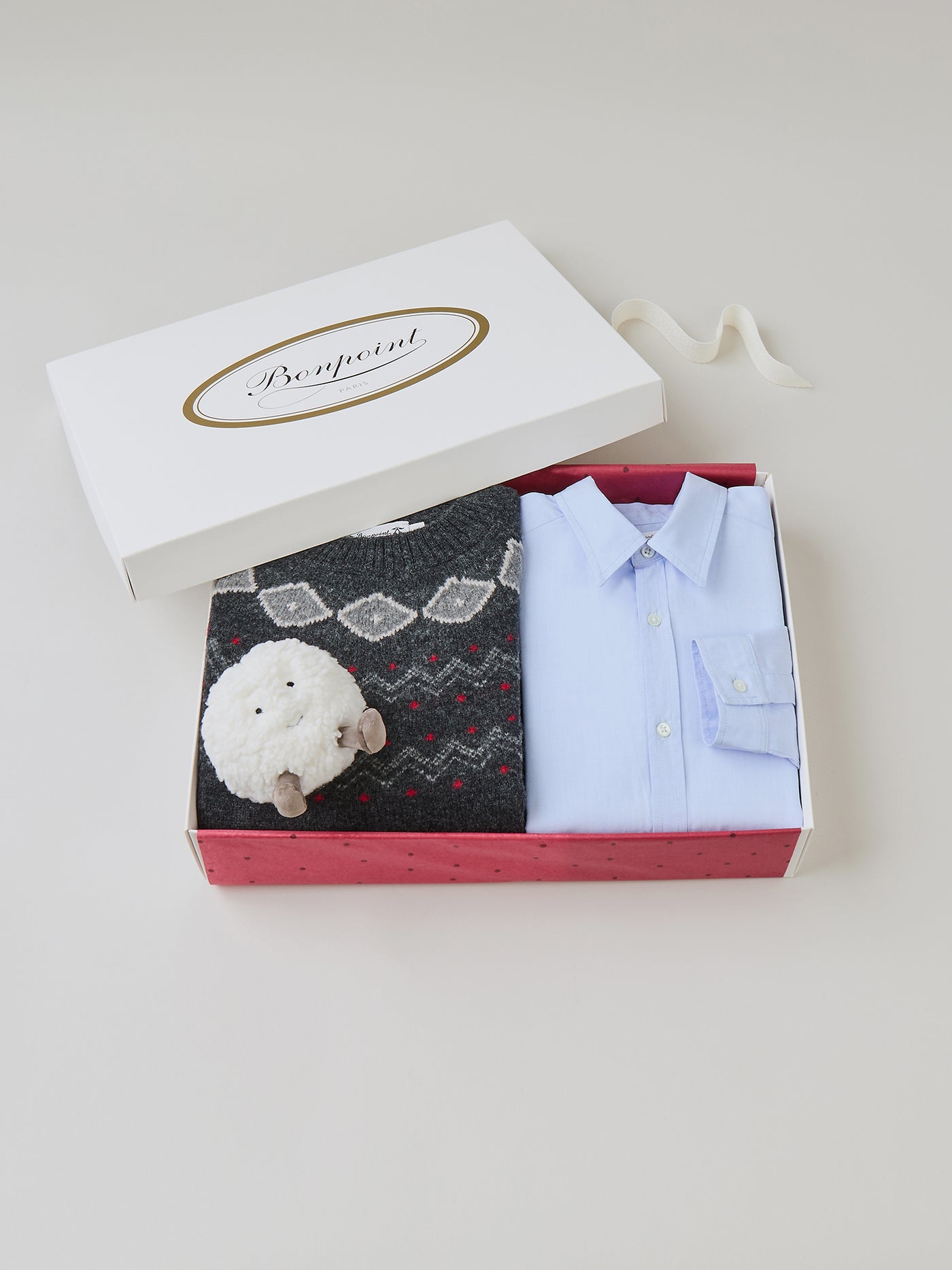Coffret de Noël Garçon - Jacquard Gris