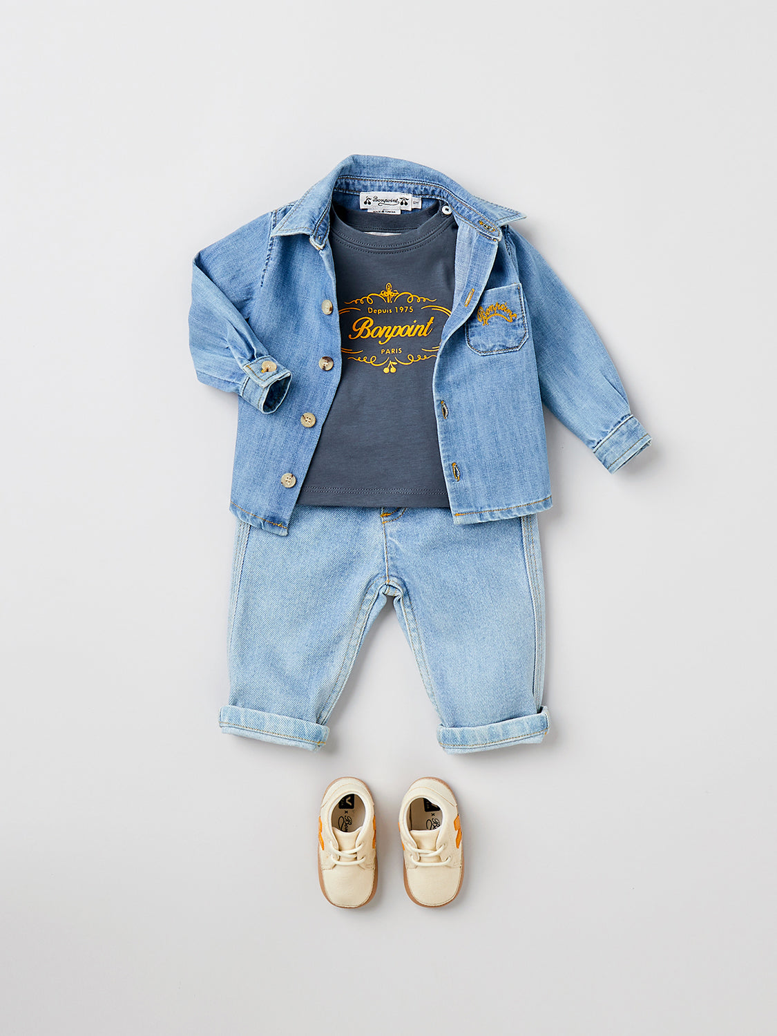 Baby Boys T-shirt And Jeans Set 12-24 Mos - Grey | Levi's® US