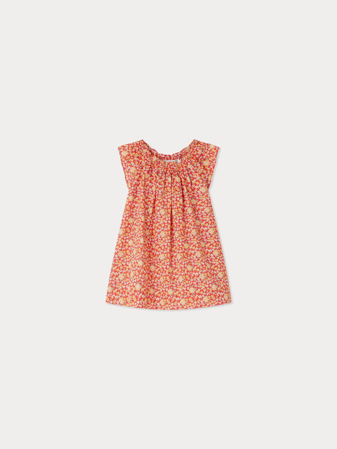 Robe Goldina encolure à volants en tissu Liberty