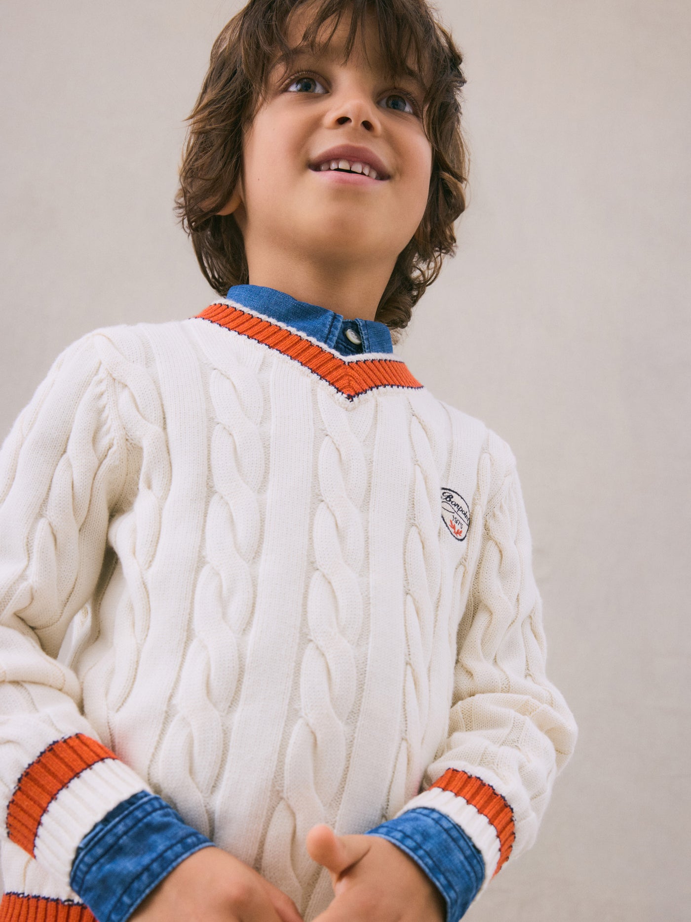 Giorgi sweater with contrasting edges