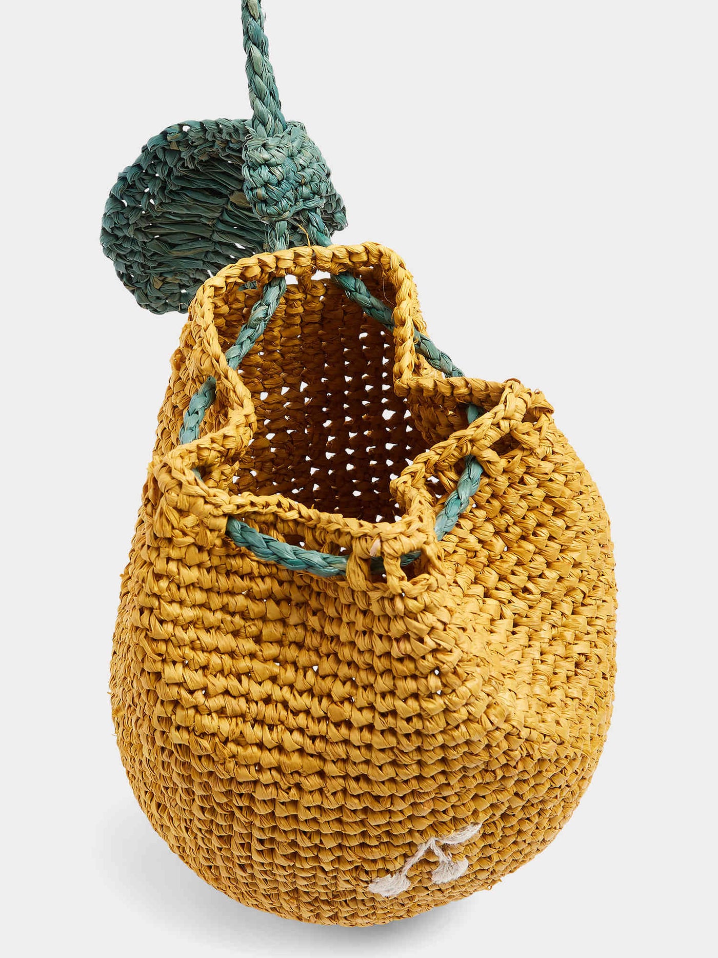 Eleni raffia bag with lemon detail