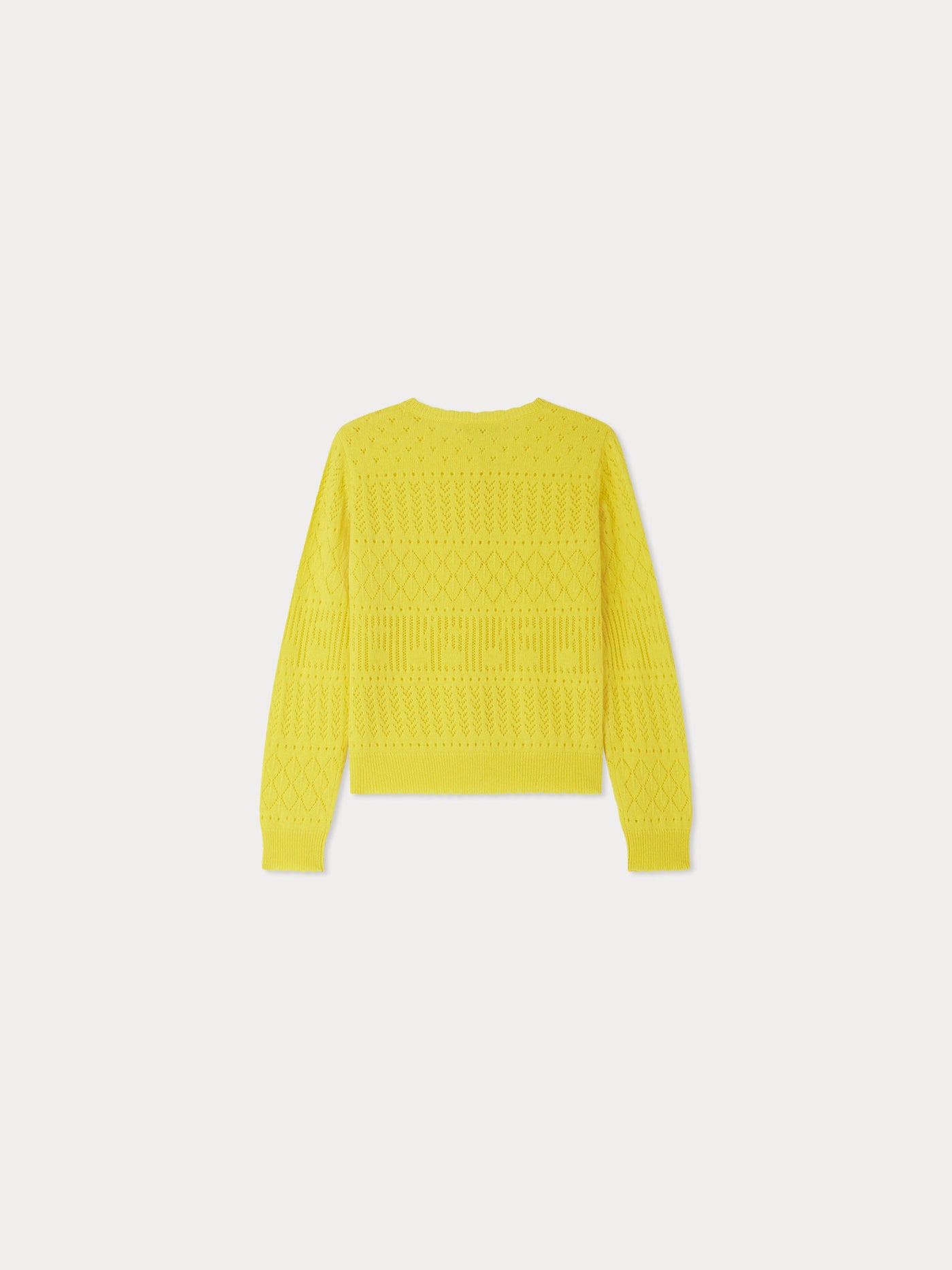 Cardigan Enza ajouré en cachemire jaune