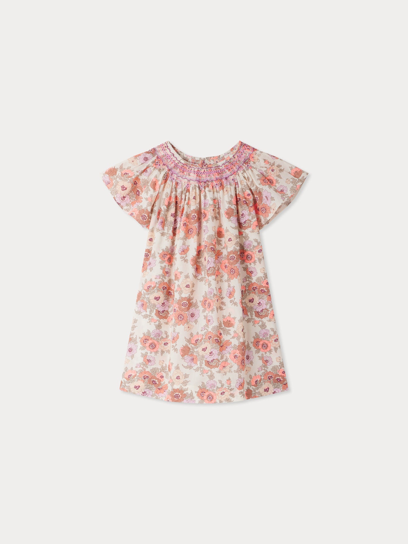 Robe Arlene smockée et brodée en tissu Liberty