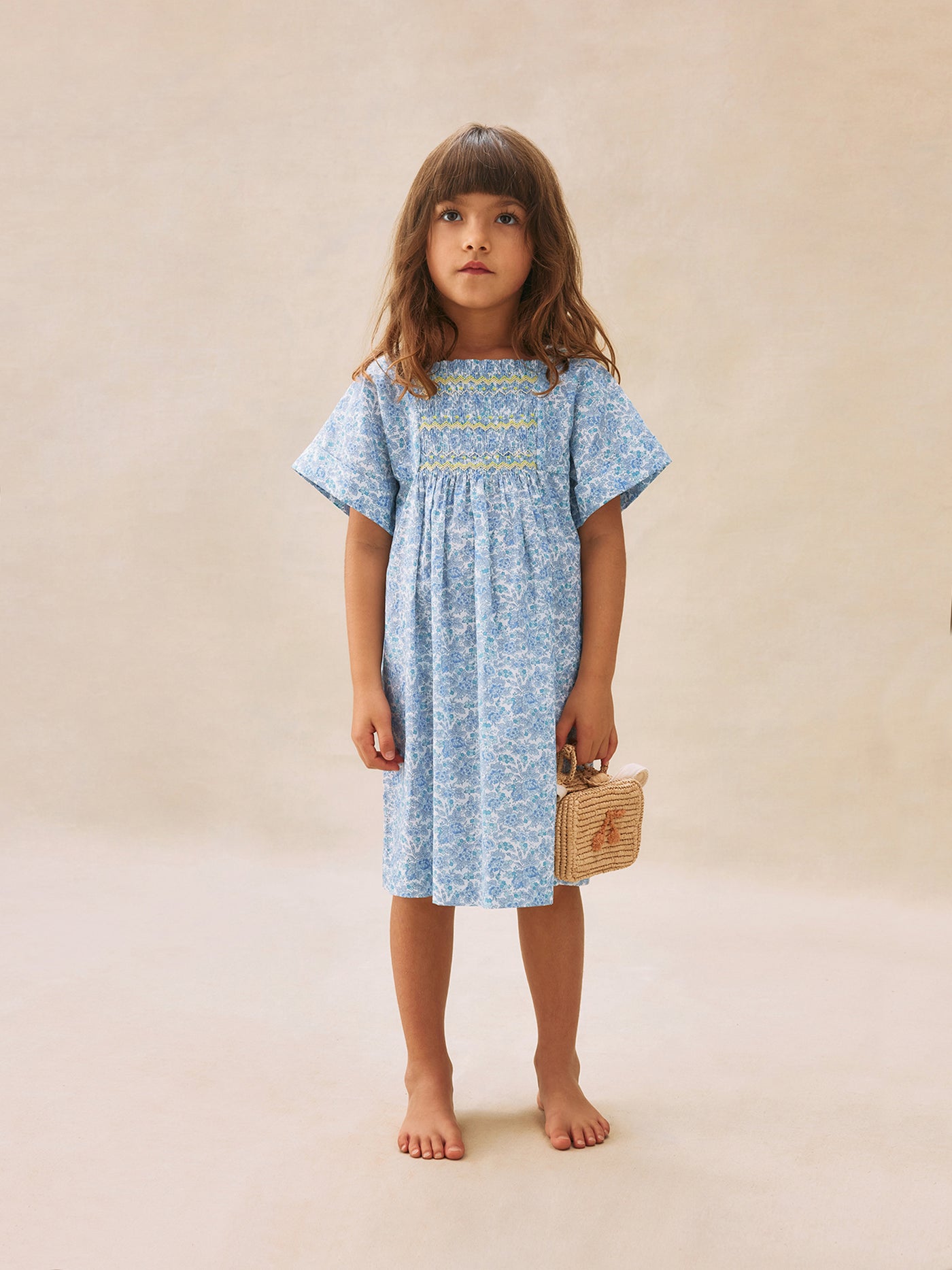 Robe Paysanne smockée en tissu Liberty