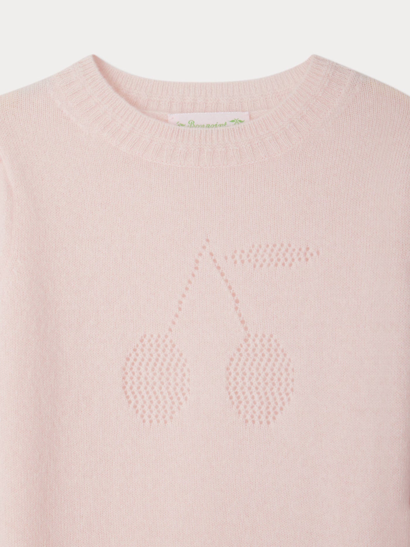 Pull Emiliou en cachemire motif ajouré cerise