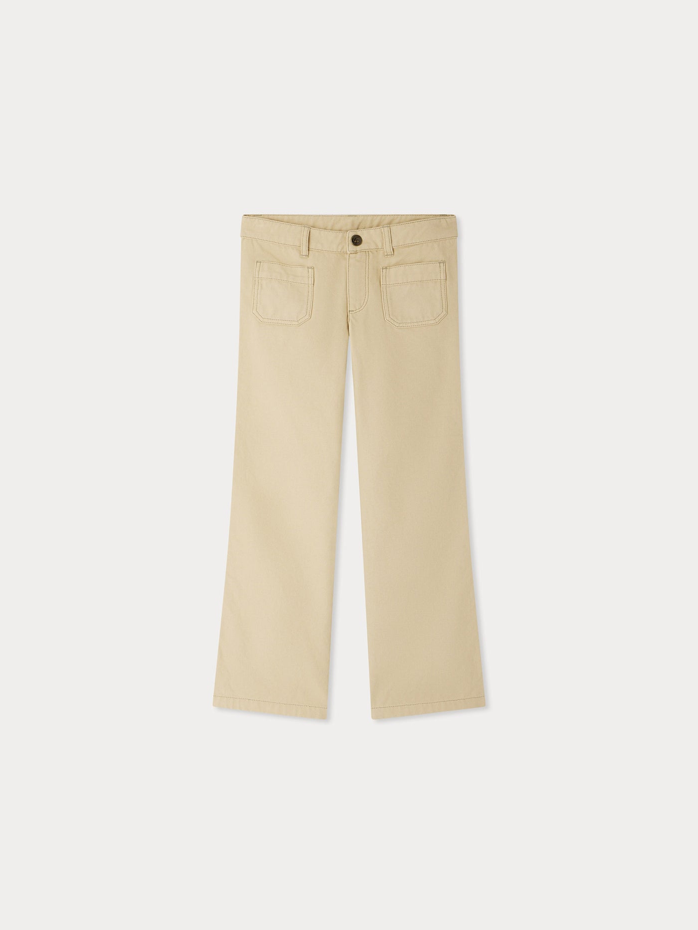 Pantalon Junon évasé à broderie cerise