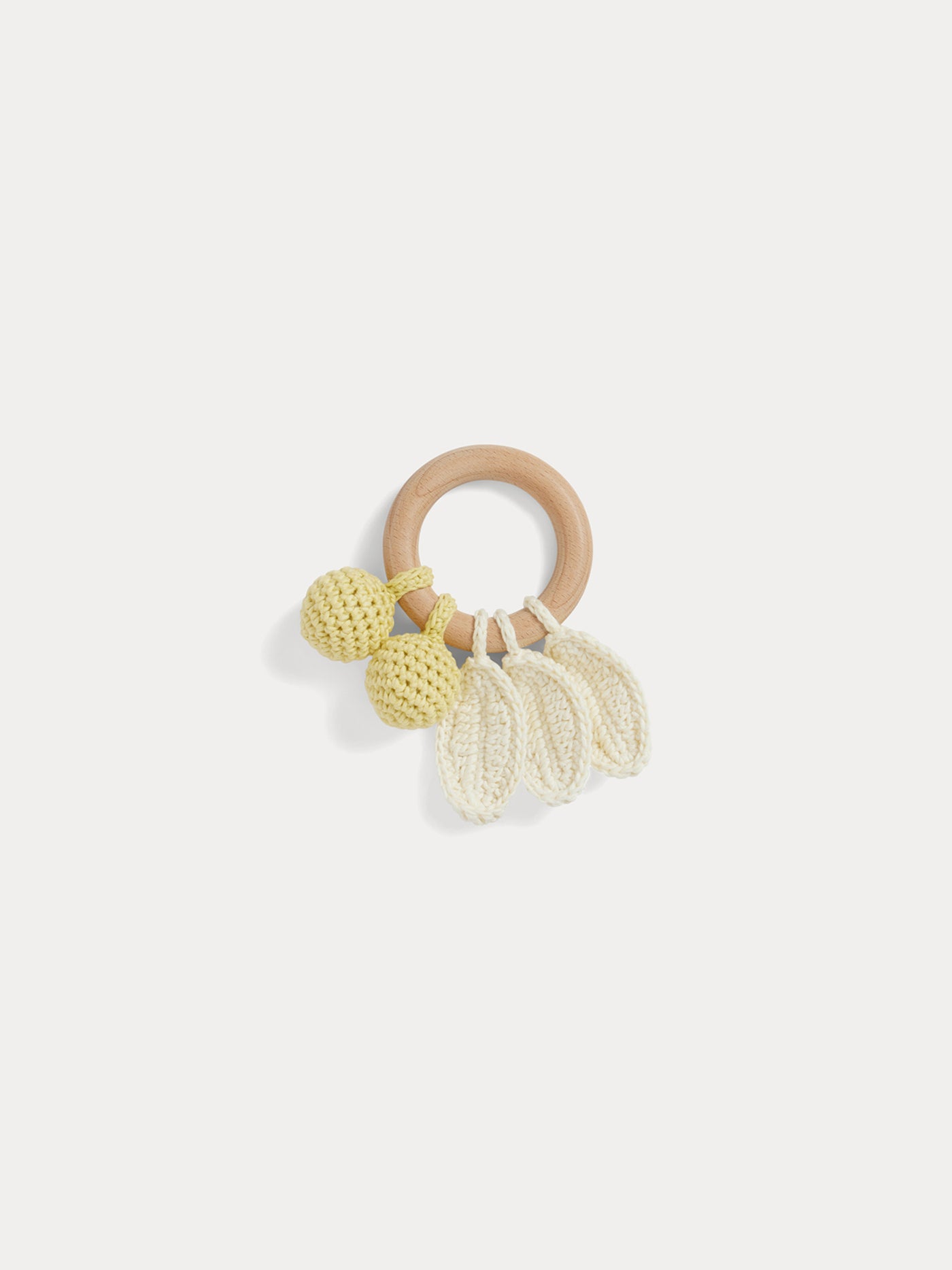 Becherrymini rattle in yellow knit