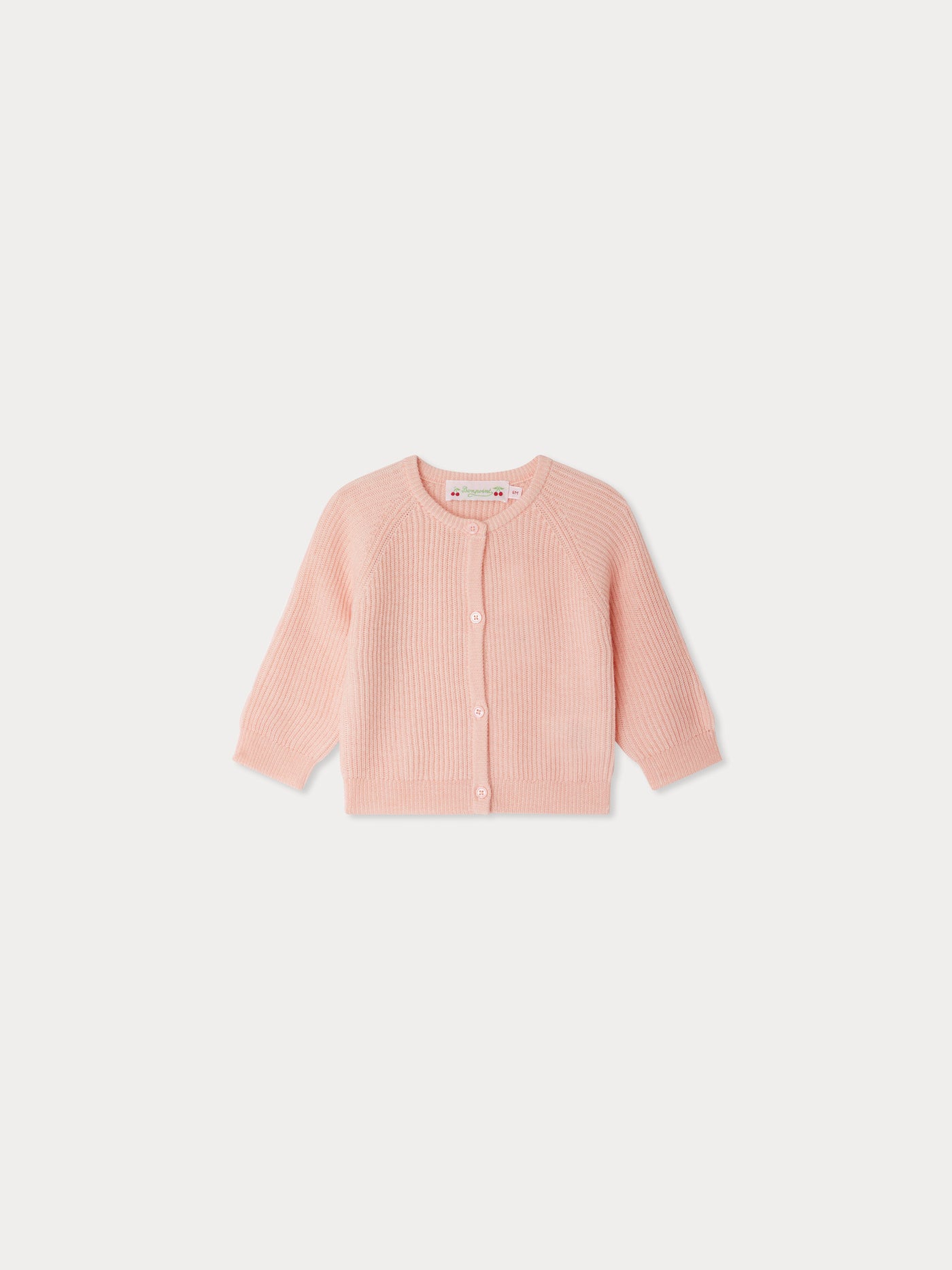 Cardigan Giusto côtelé en laine rose