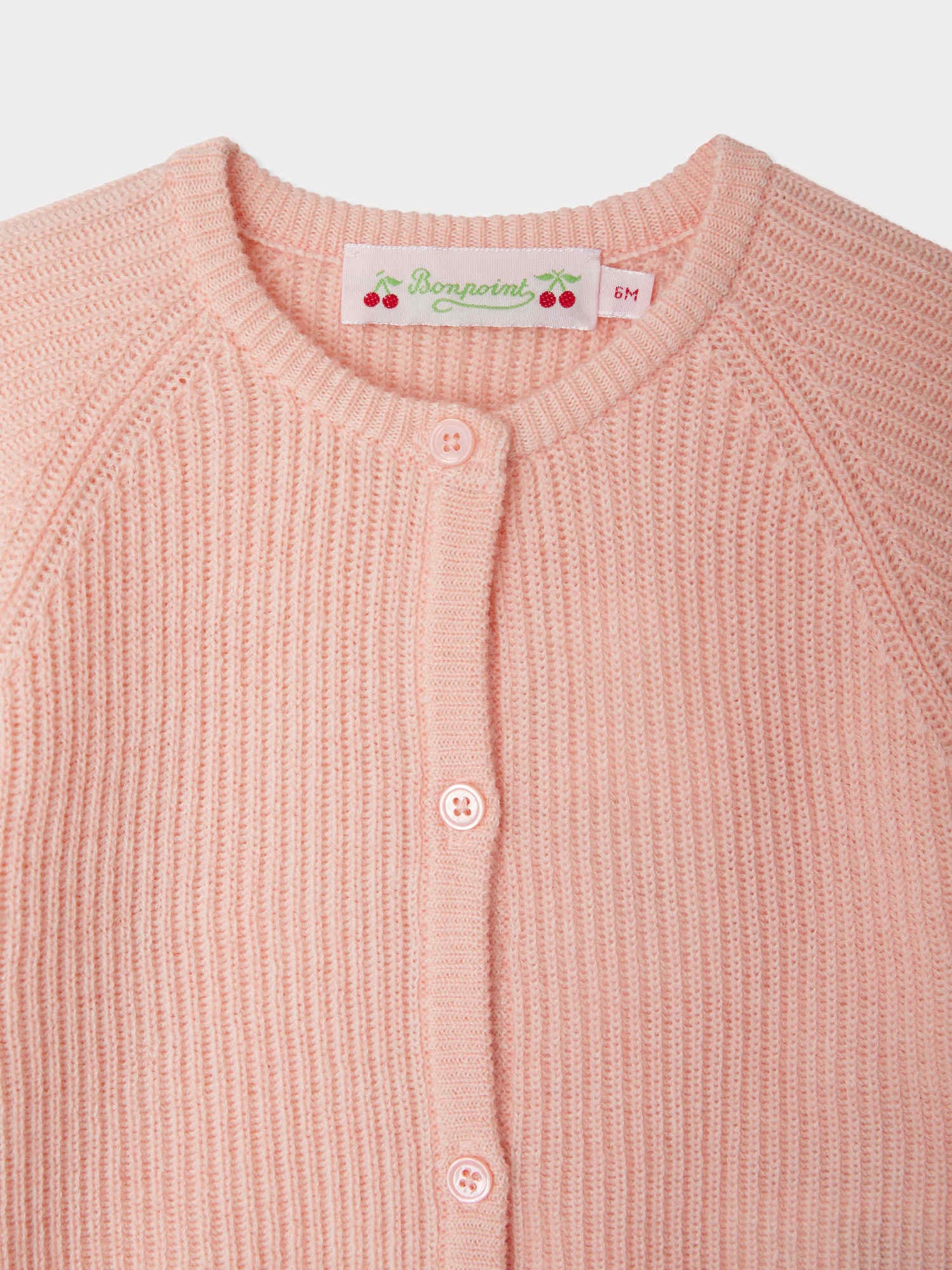 Cardigan Giusto côtelé en laine rose