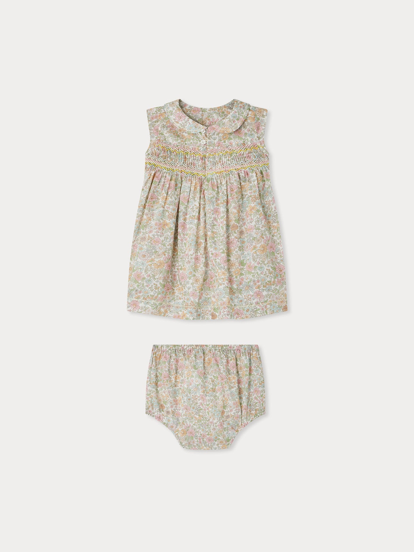 Robe Eleanore smockée en tissu Liberty avec bloomer