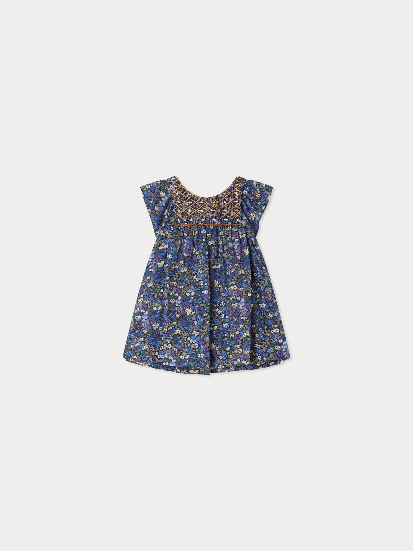 Robe Cadelili smockée en tissu Liberty