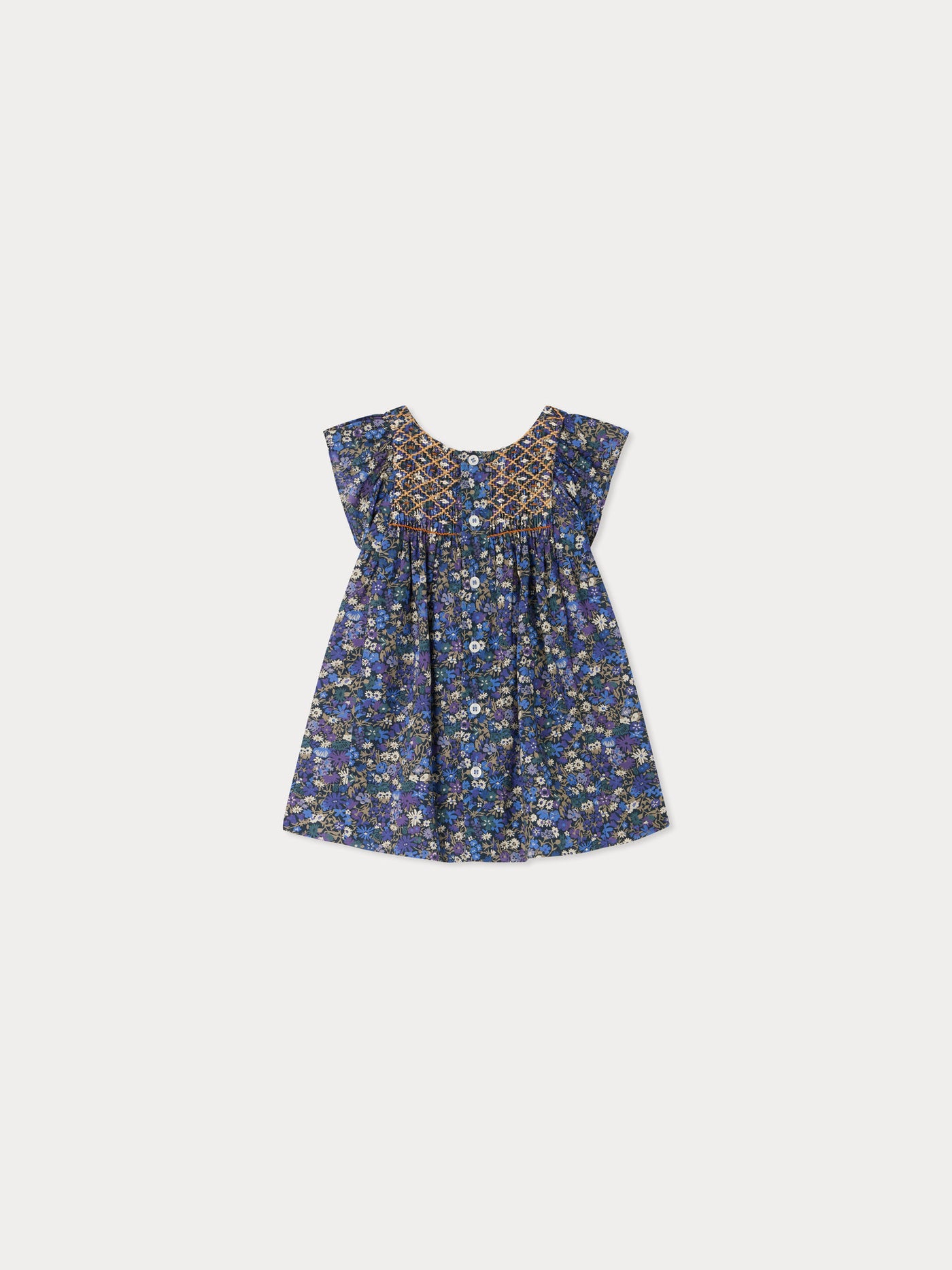 Robe Cadelili smockée en tissu Liberty