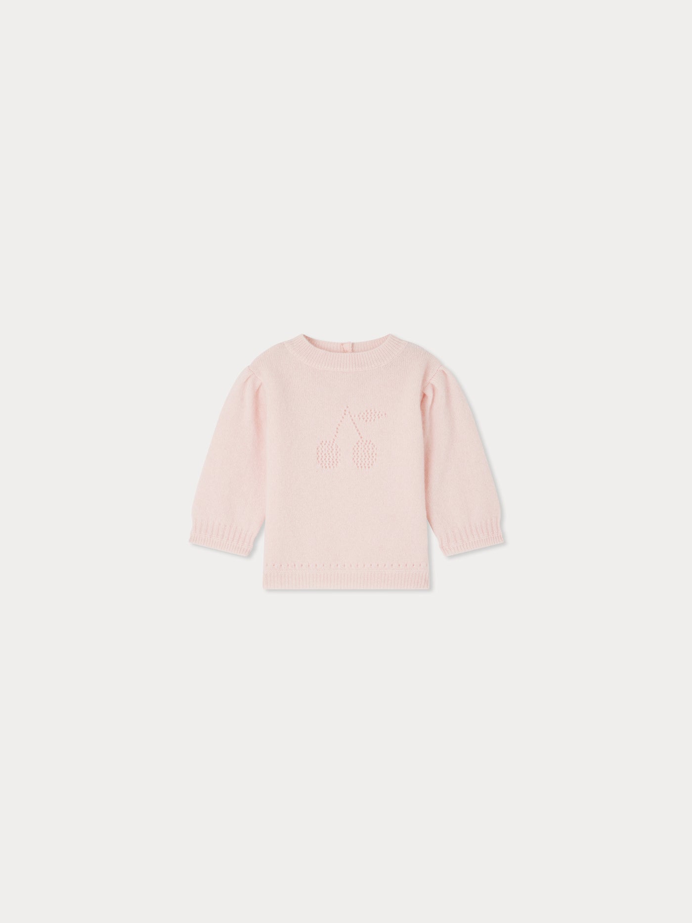 Pull Emiliane en cachemire motif ajouré cerise