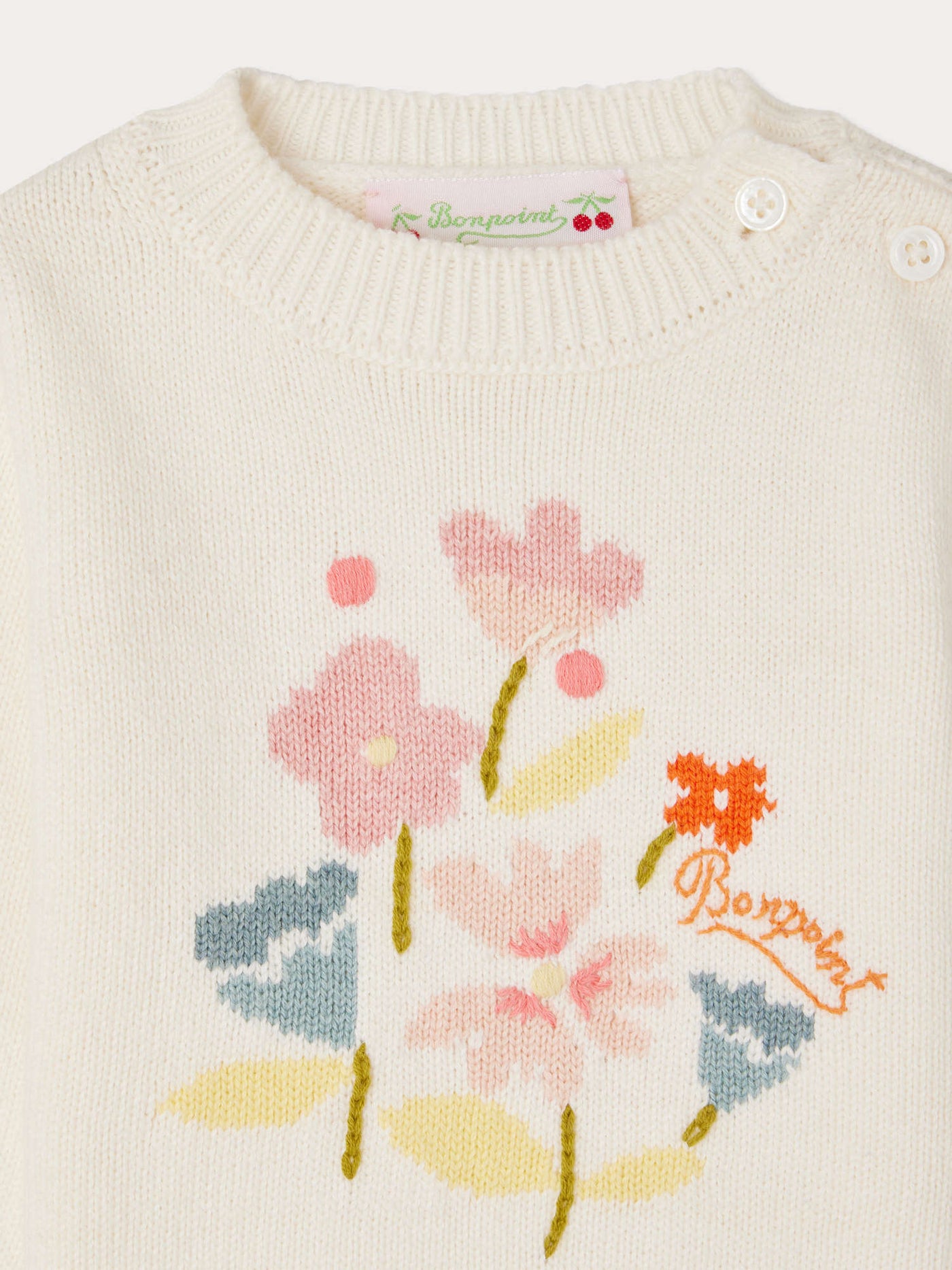 Pull Almire en cachemire à broderies fleurs