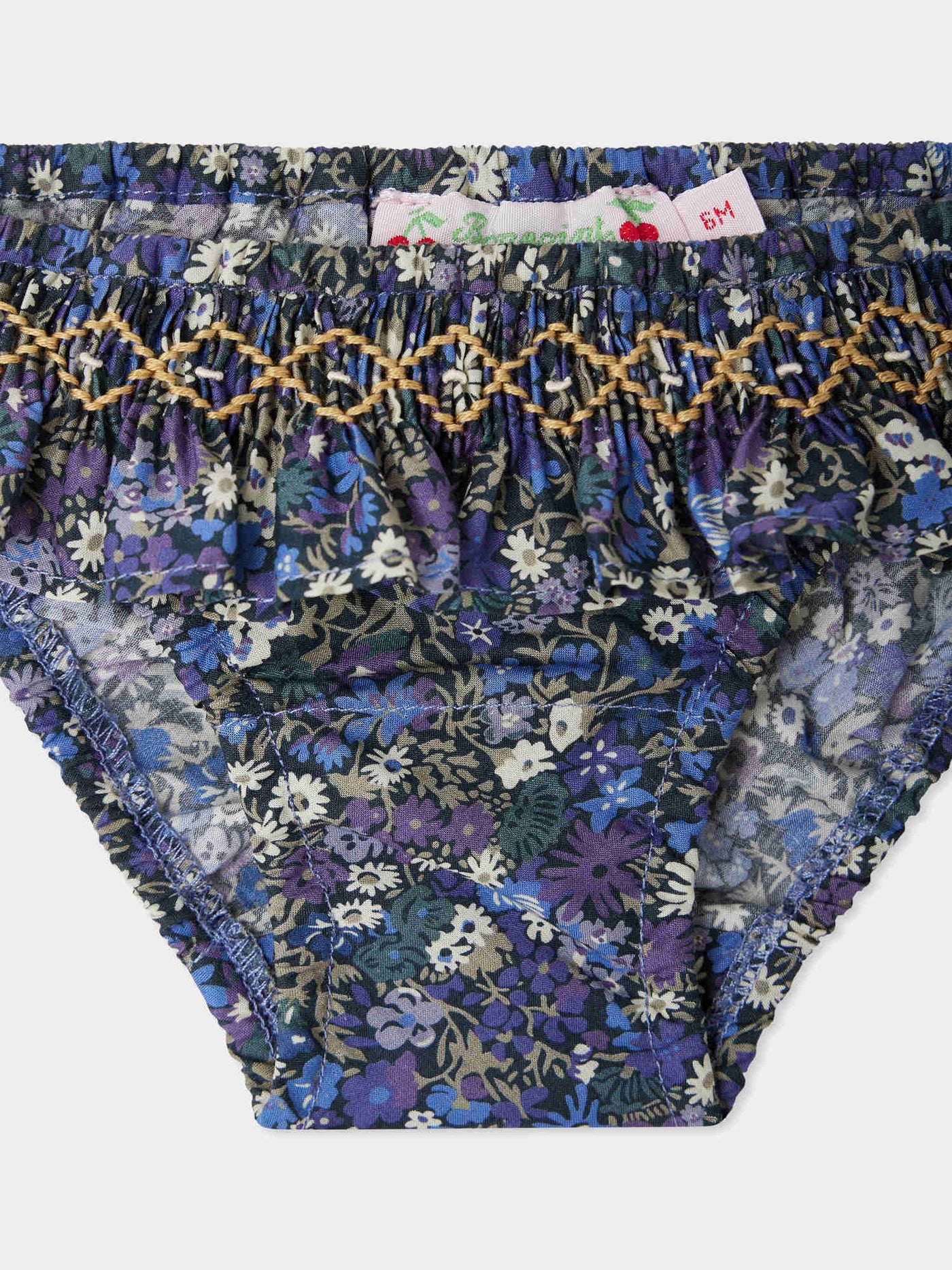 Maillot de bain Sardaigne smocké en tissu Liberty