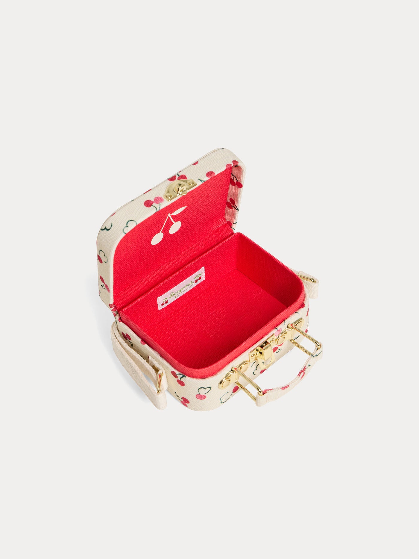 Aimane mini suitcase shoulder bag with cherry patterns