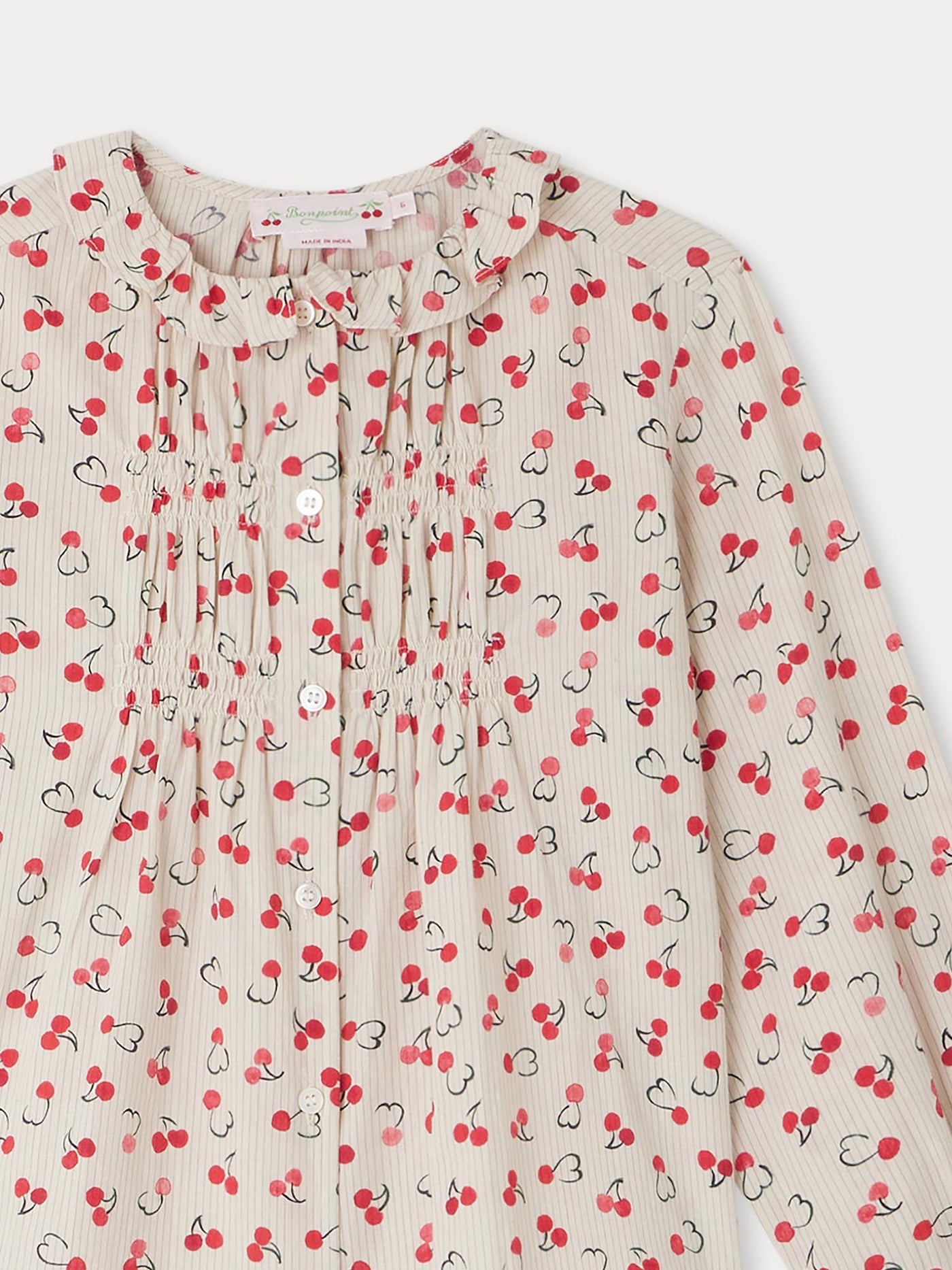 Gentille blouse with red cherry print