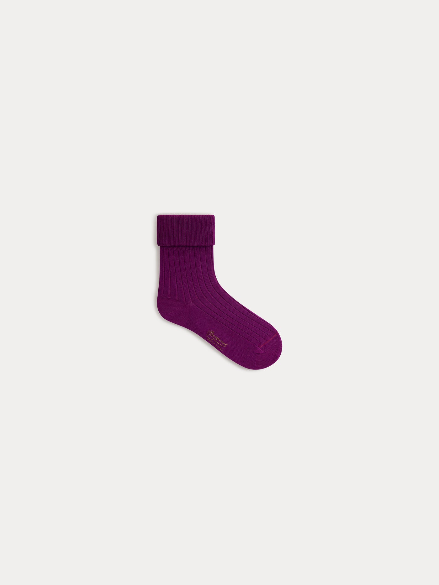 Thorild short purple wide-ribbed socks