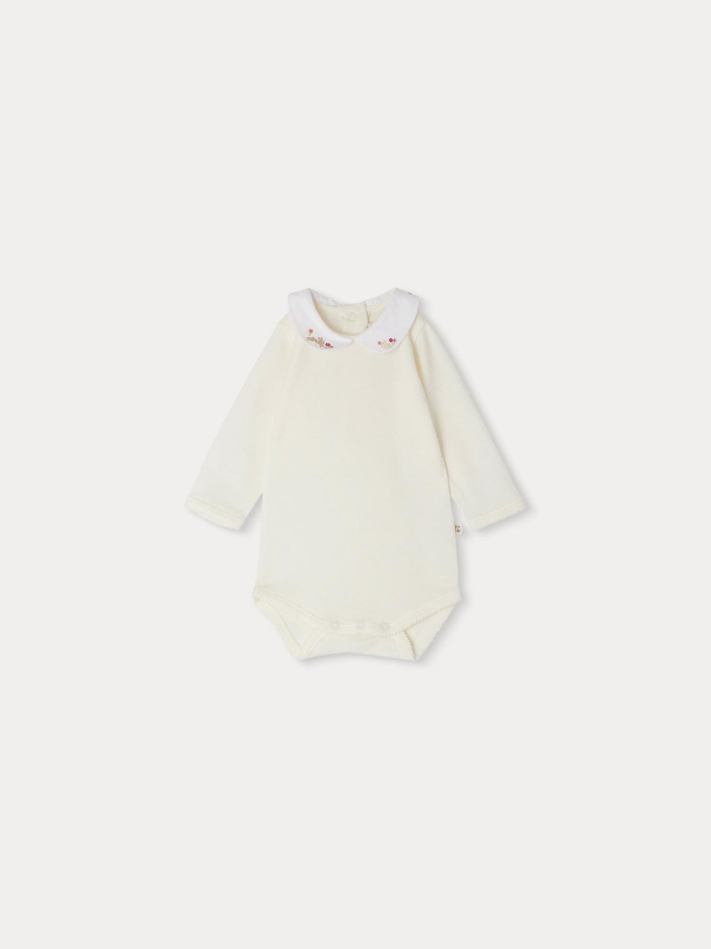 Cygne bodysuit with colorful embroidered collar