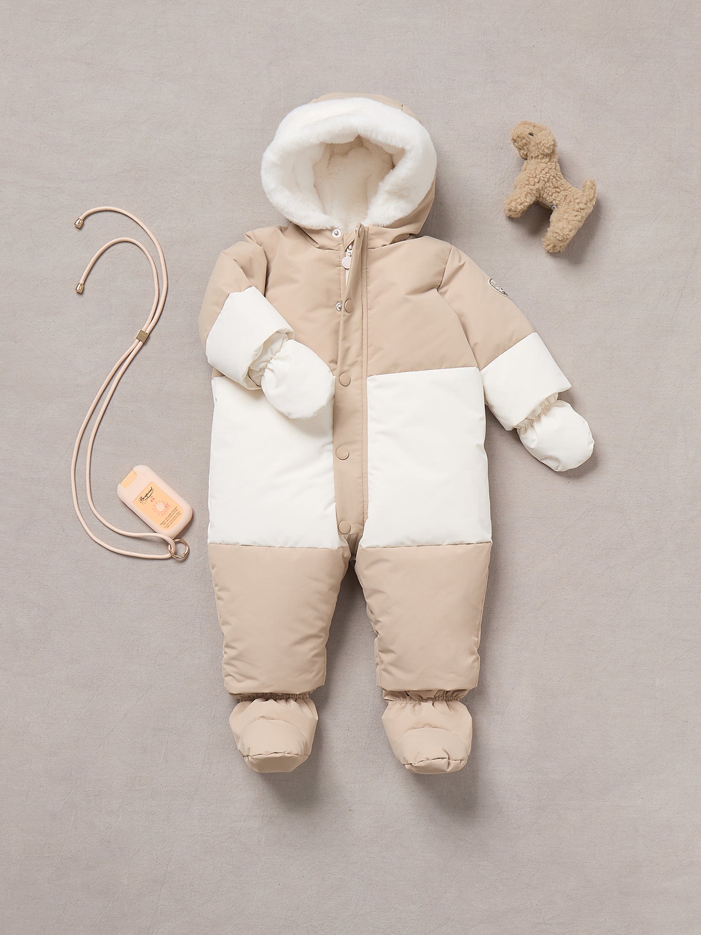 Daegon two-toned fleece snowsuit