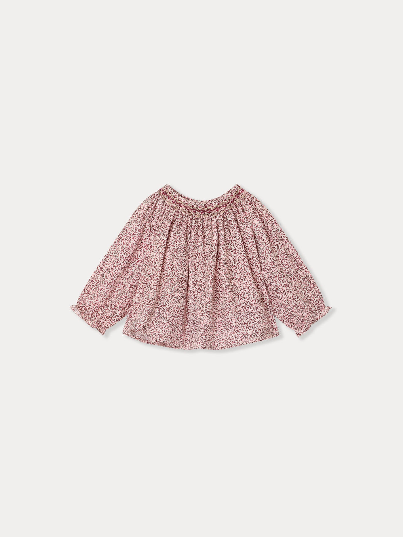 Blouse smockée Griotte rubis