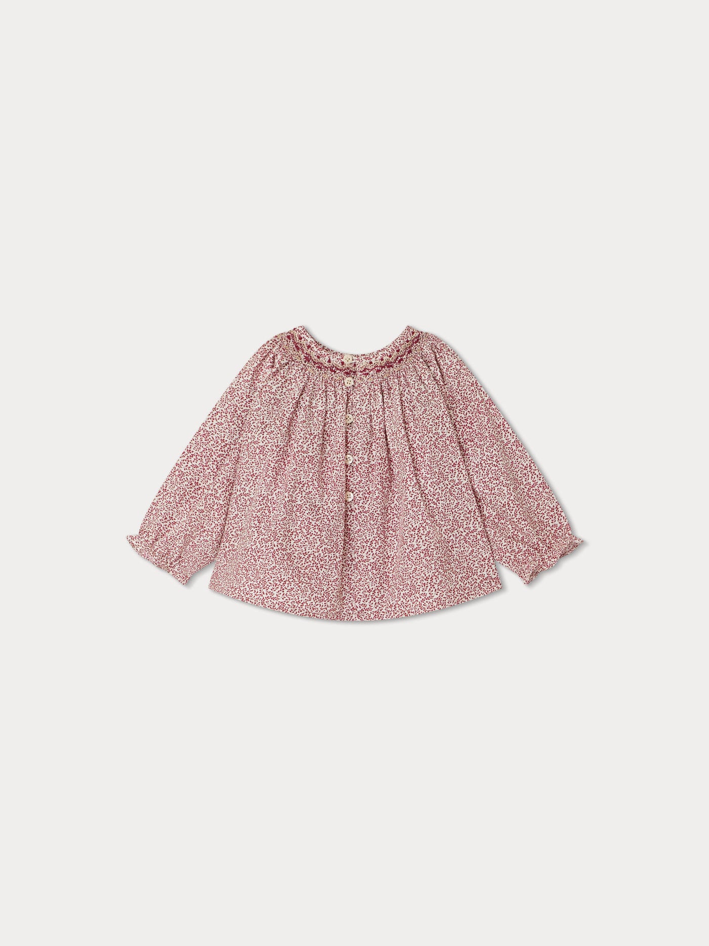Blouse smockée Griotte rubis