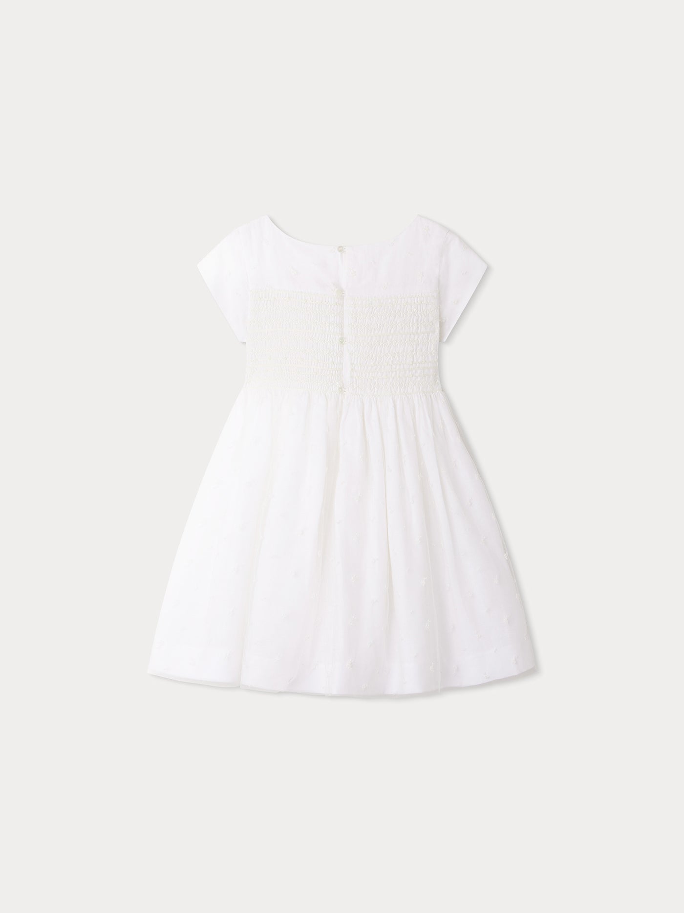 Duchesse Smocked Dress milk white