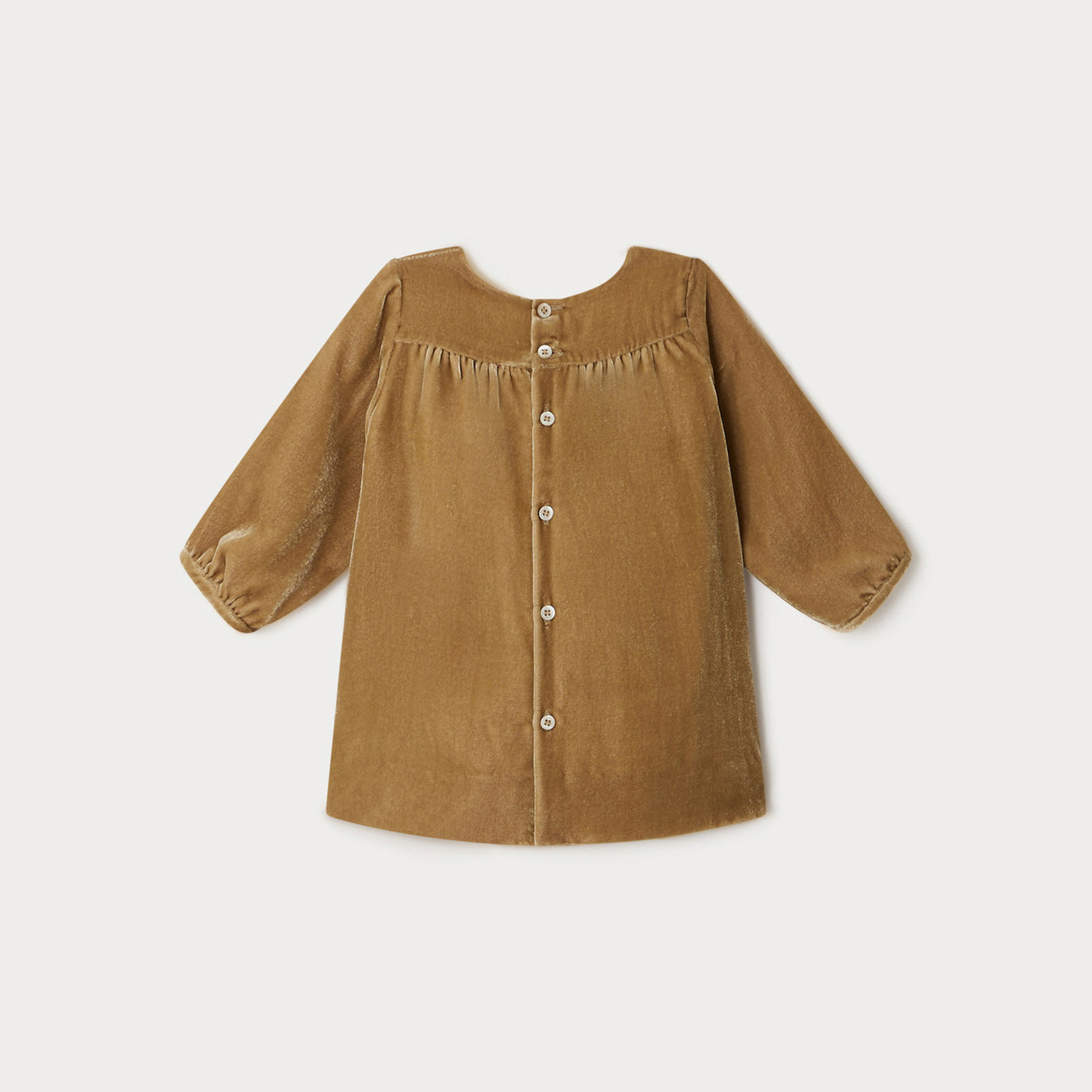 Félicie Smocked Dress beige
