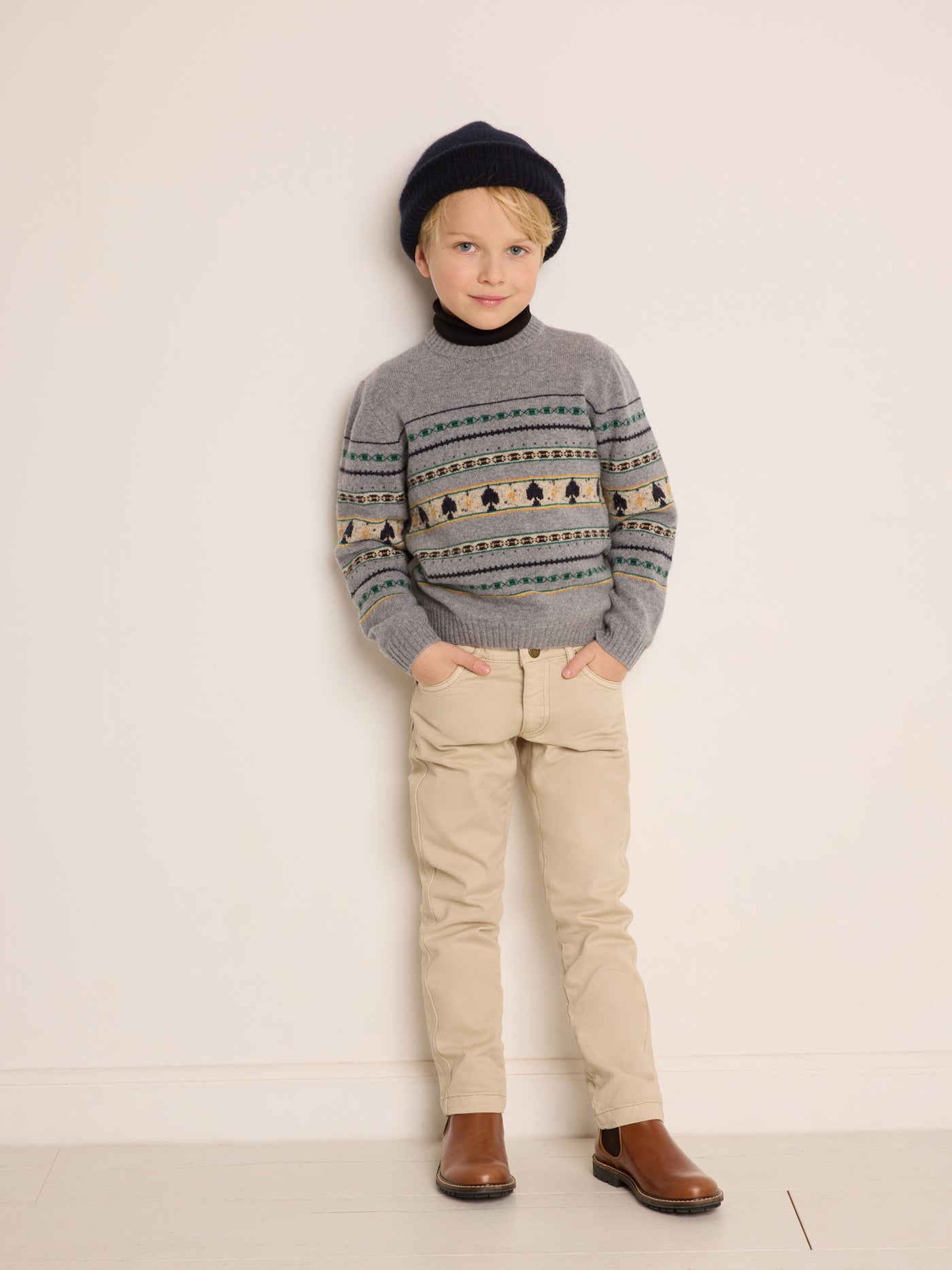 Pull Branco multicolore bleu-gris