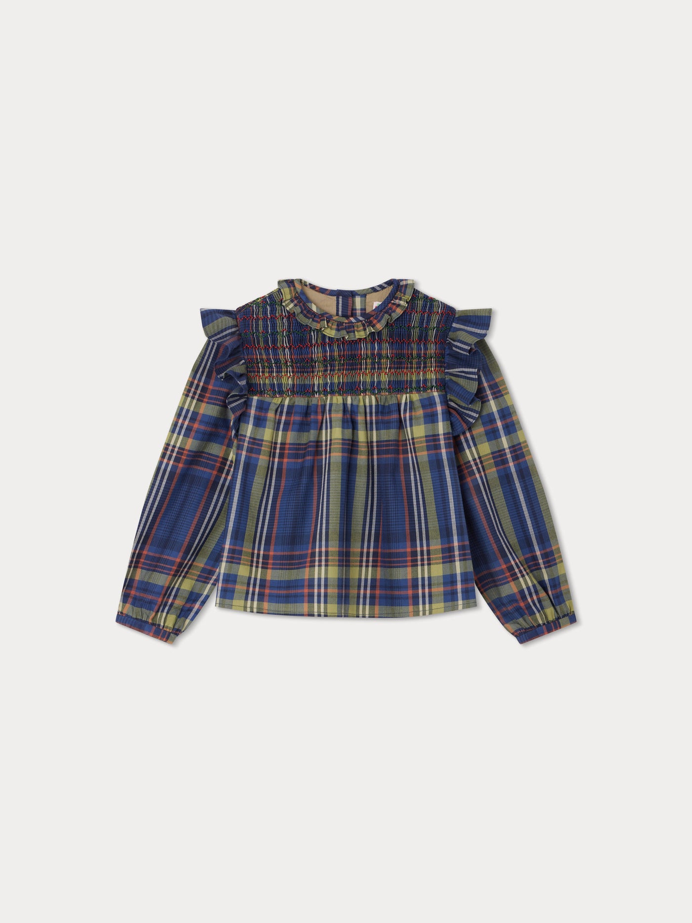 Blouse Domitille ecossais marine