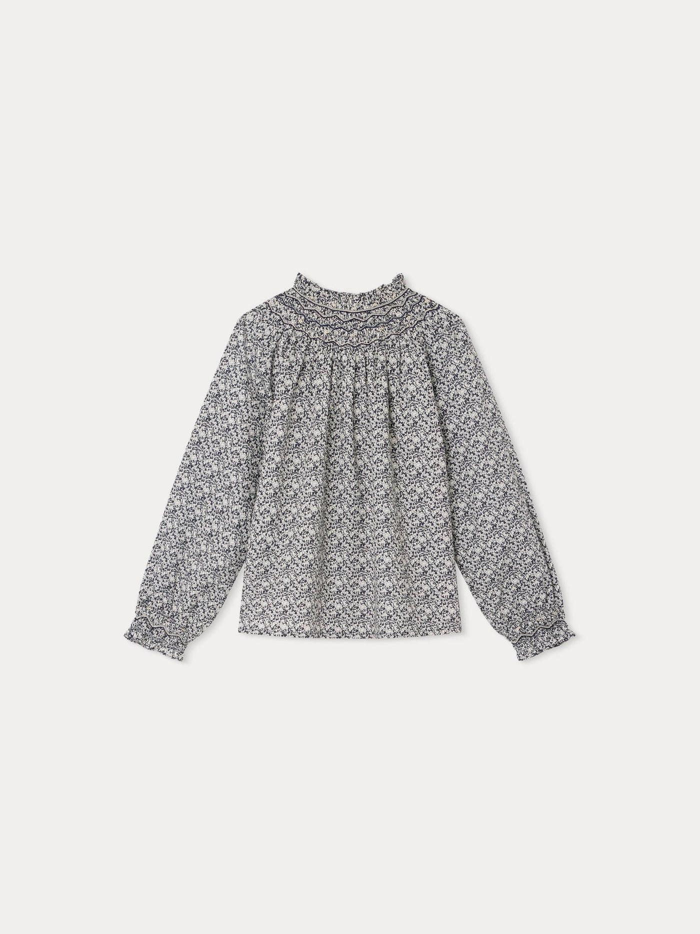 Pétale Smocked Blouse navy