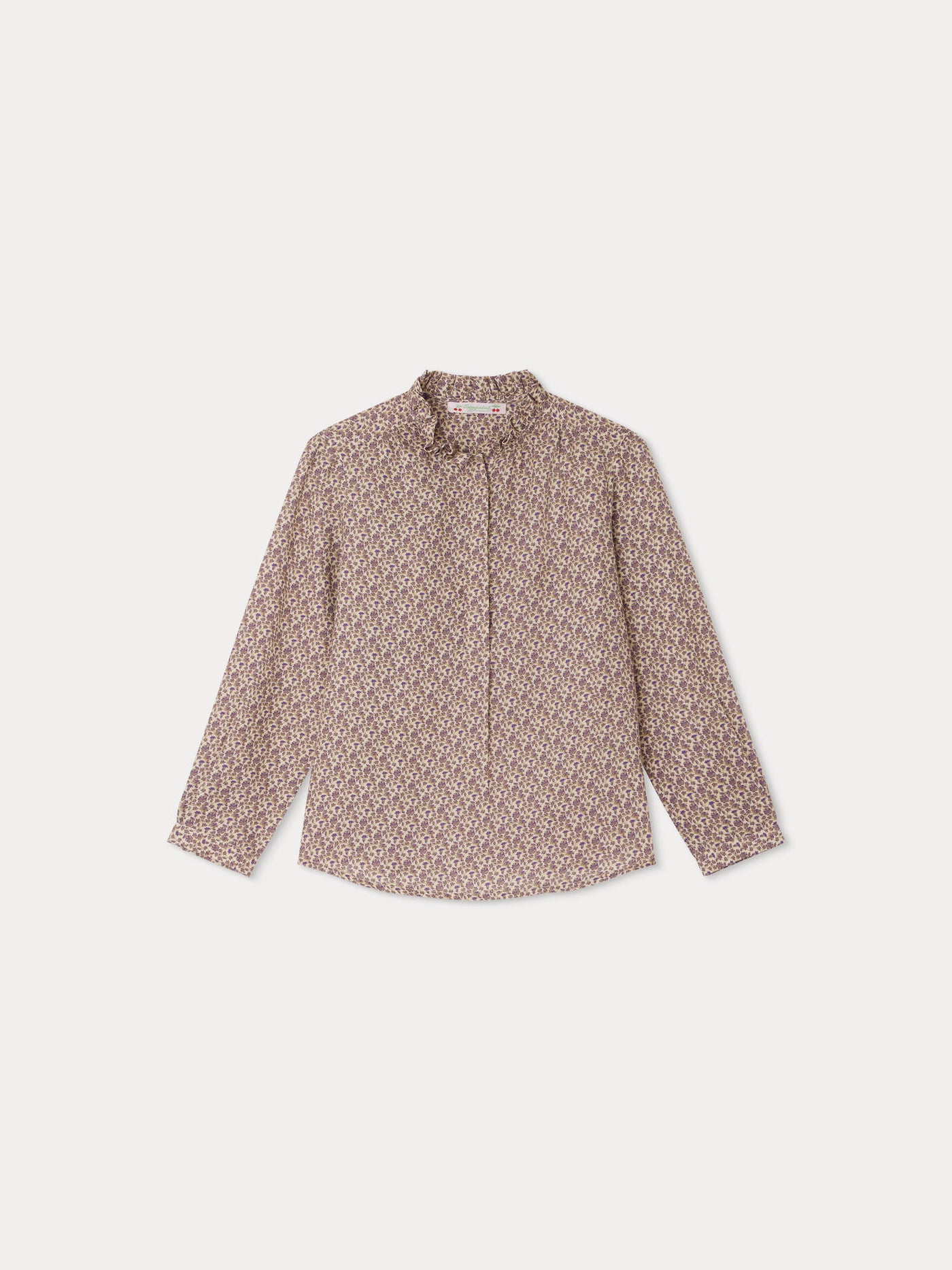 Blouse Burgundy fleurs taupe