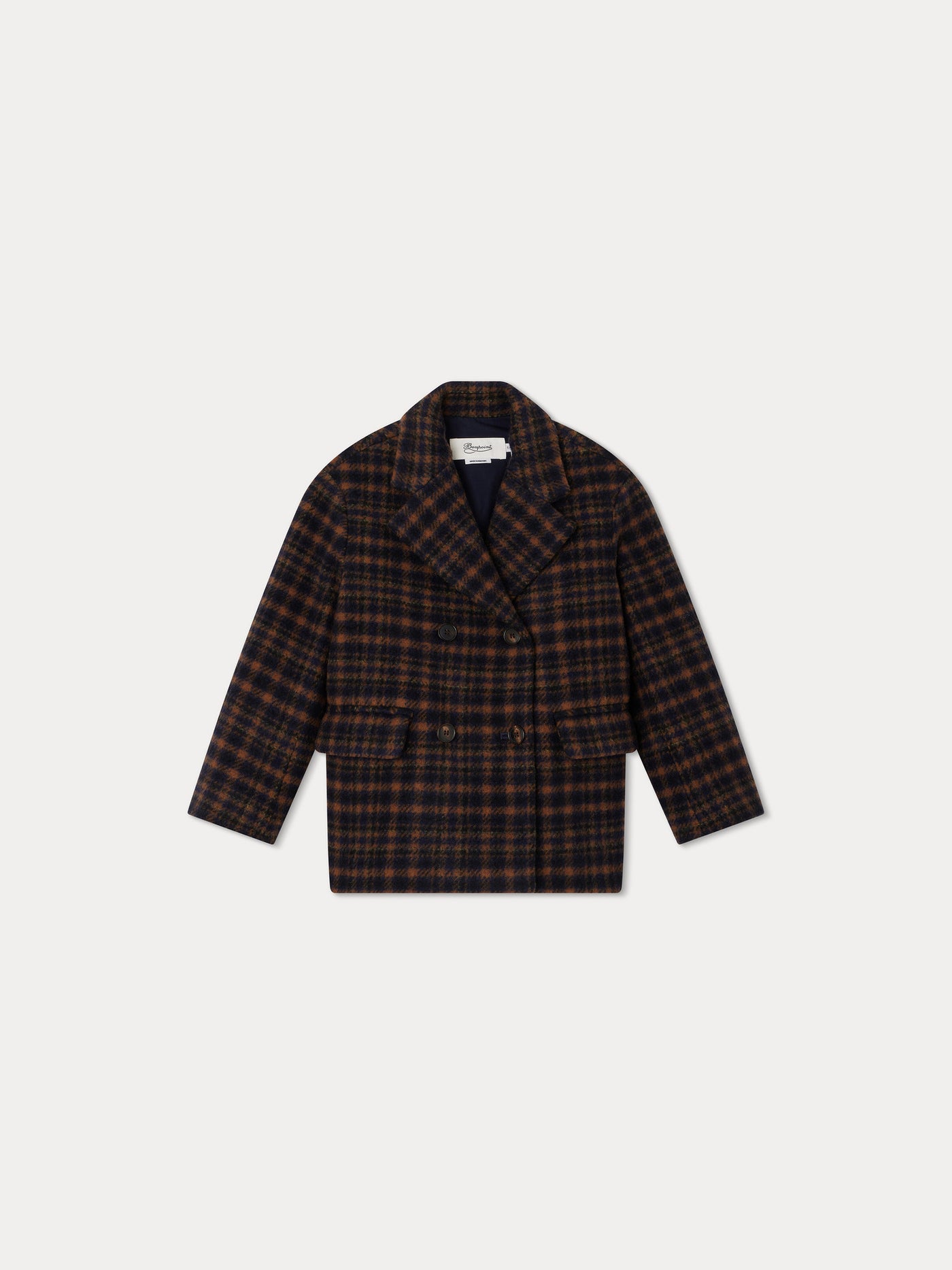 Manteau Tinley carreaux marine