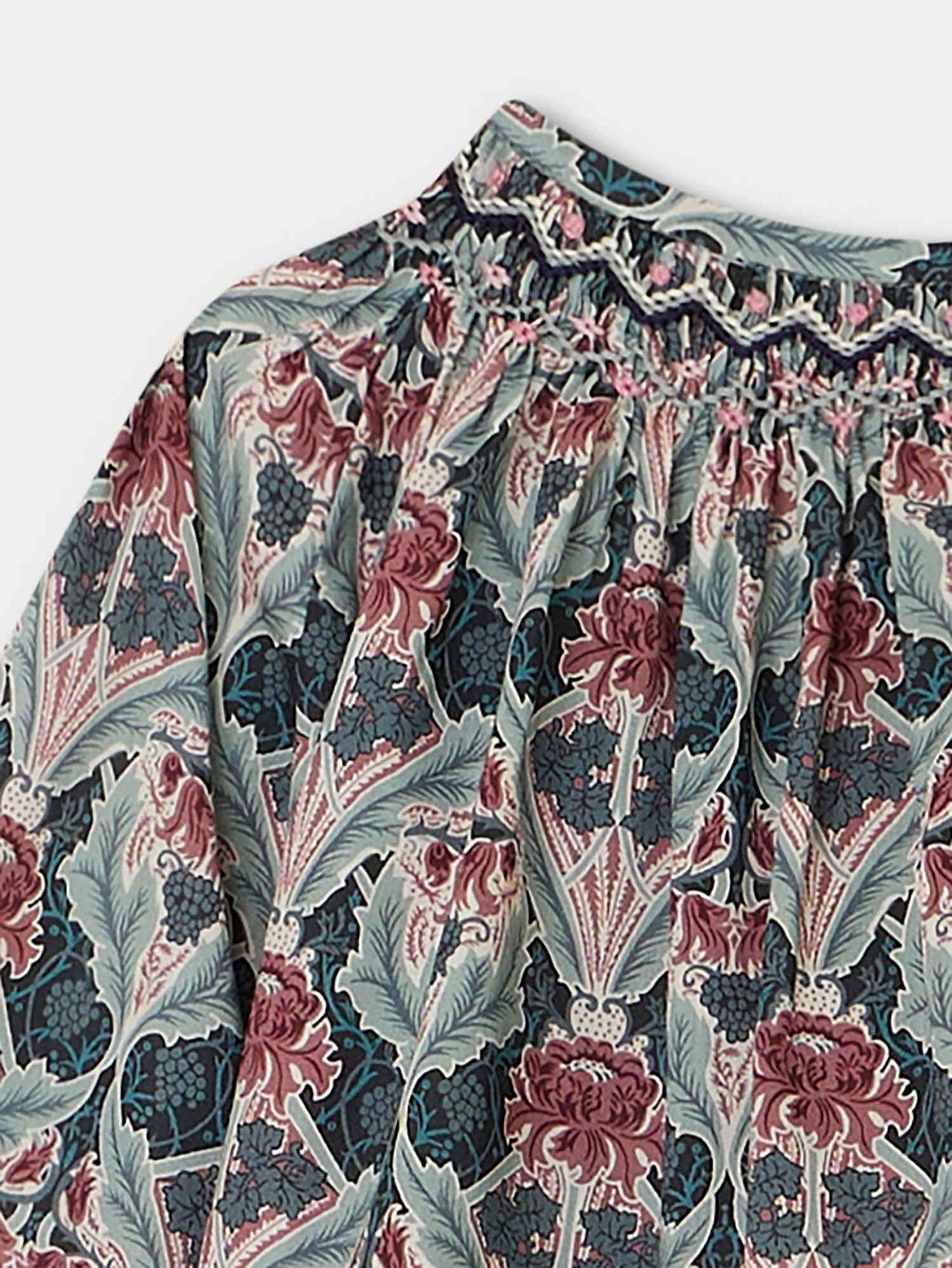 Blouse smockée Griotte fleur figue